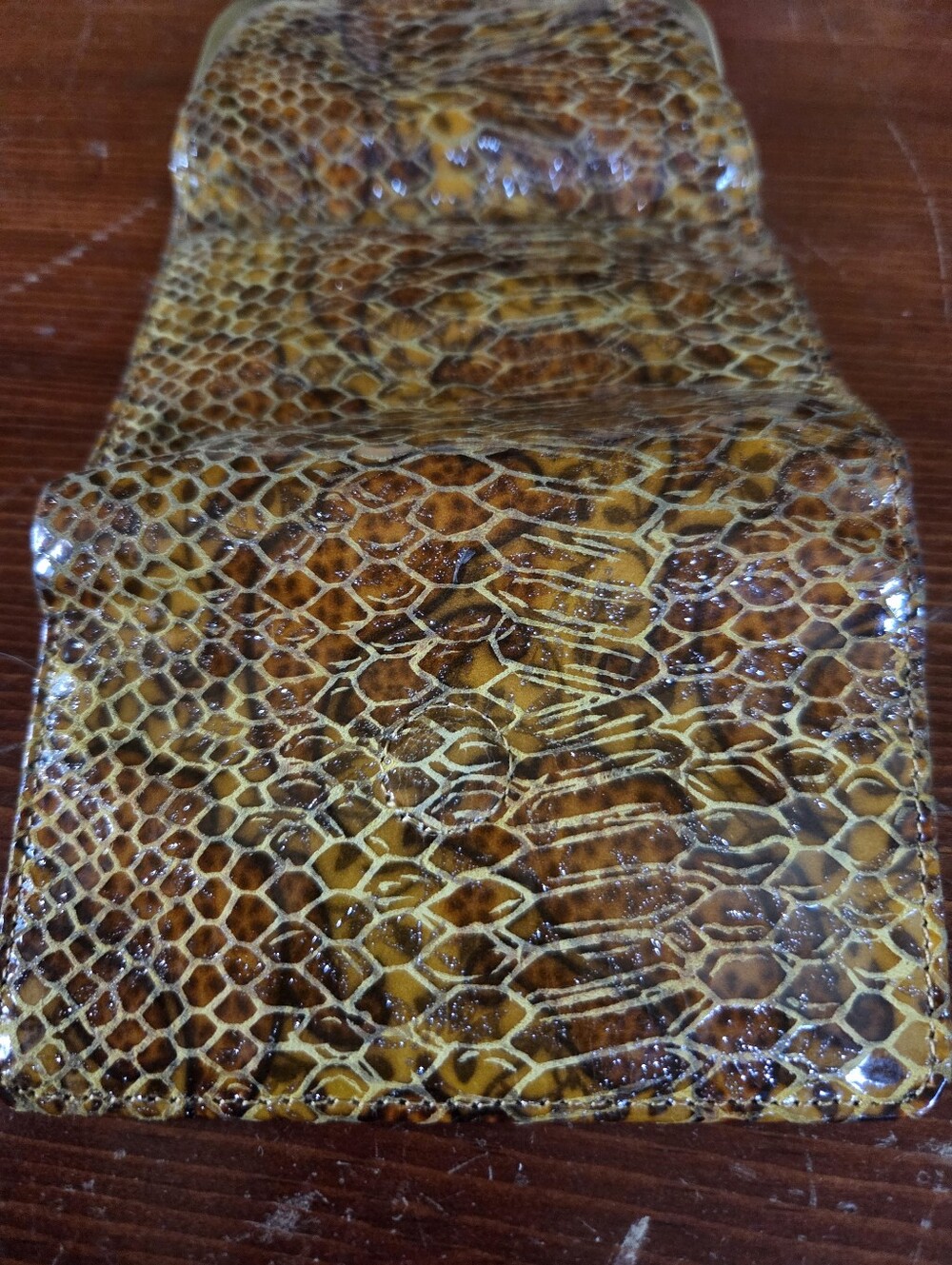 HOBO Brown Snakeskin-Patterned Coin Wallet with Silver Frame - Picture 5 of 5